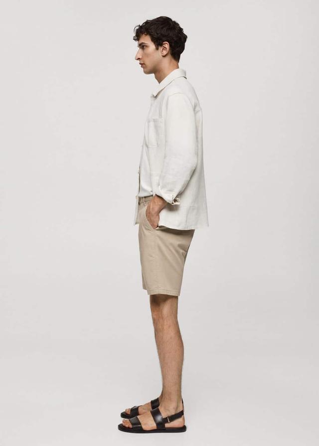 MANGO MAN - Slim-fit chino cotton bermuda shorts beigeMen Product Image