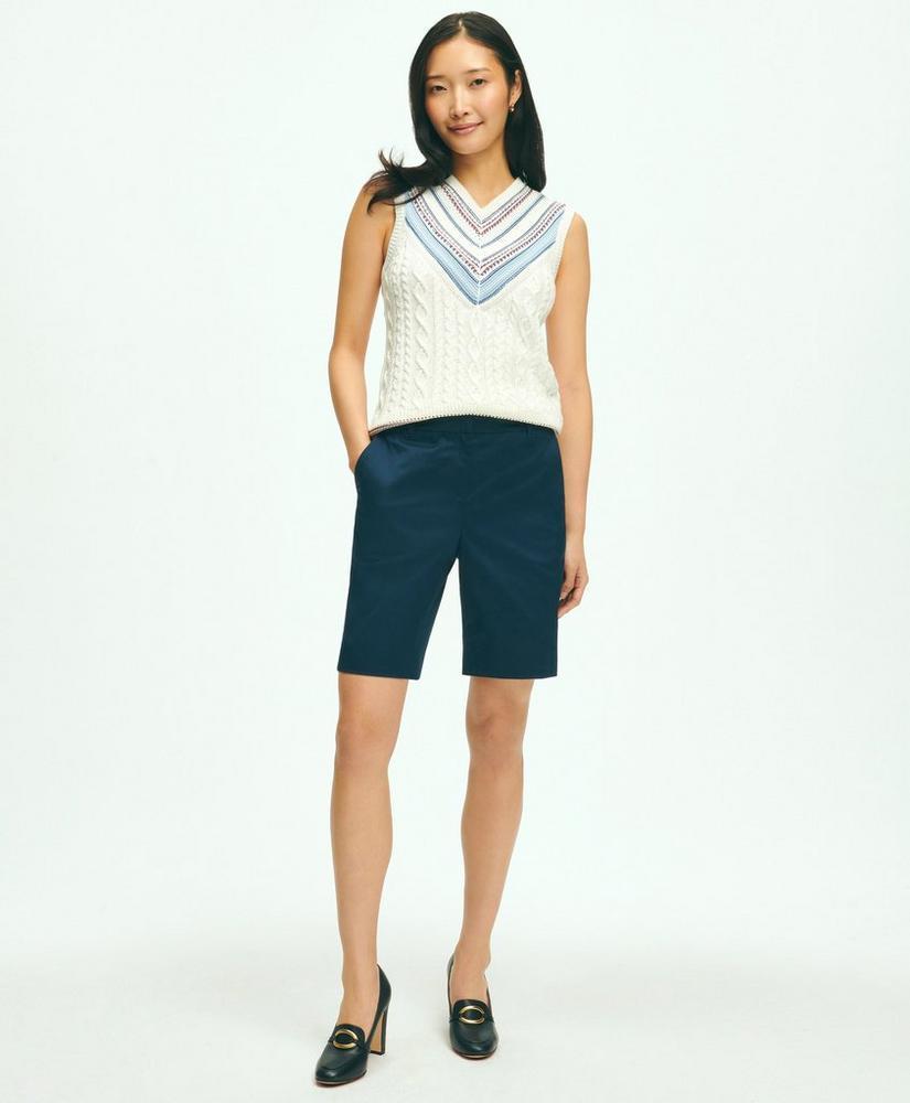 Stretch Cotton Twill Bermuda Shorts Product Image