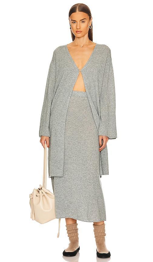 Helsa Einer Cashmere Cardigan in Heather Grey - Grey. Size XS/S (also in M/L). Product Image