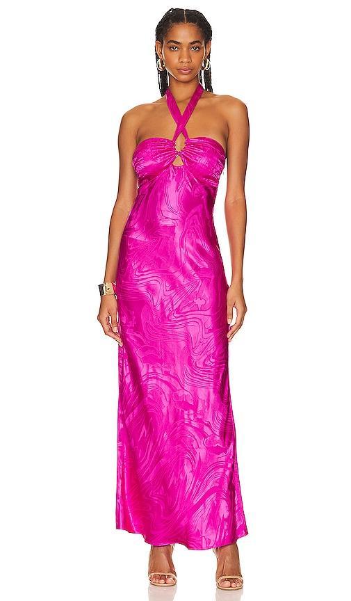 Womens Toula Marbled Satin Floor-Length Dress Product Image