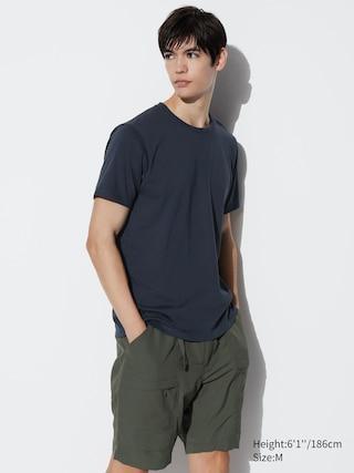 Mens Supima Cotton Crew Neck T-Shirt Navy XS UNIQLO US Product Image