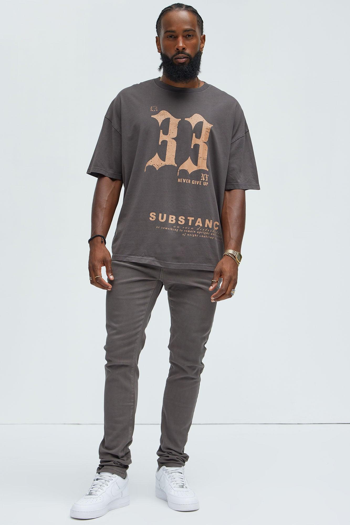 LA NY Substance Oversized Short Sleeve Tee - Charcoal Product Image