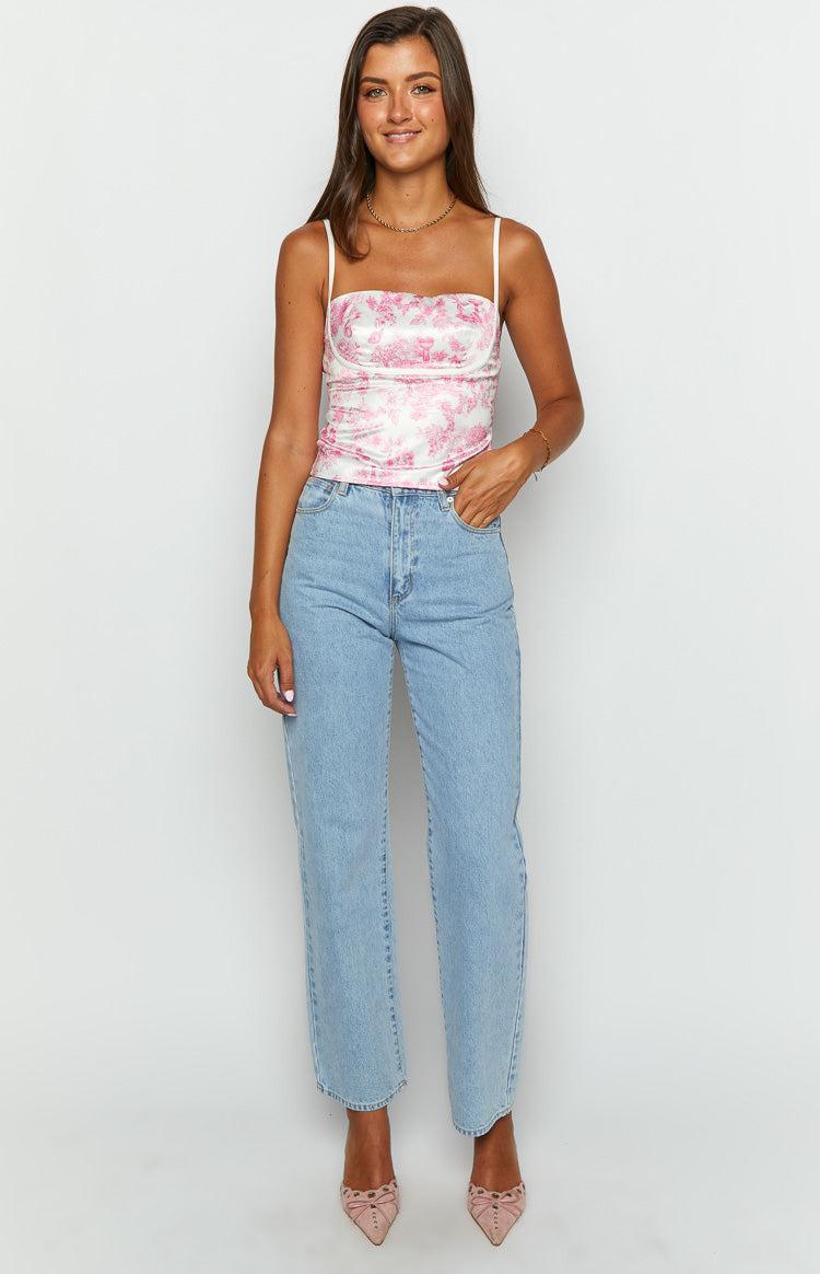 Tamra Pink Printed Low Back Top Product Image