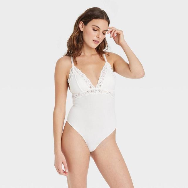 Womens Eyelet Bodysuit - Colsie Product Image