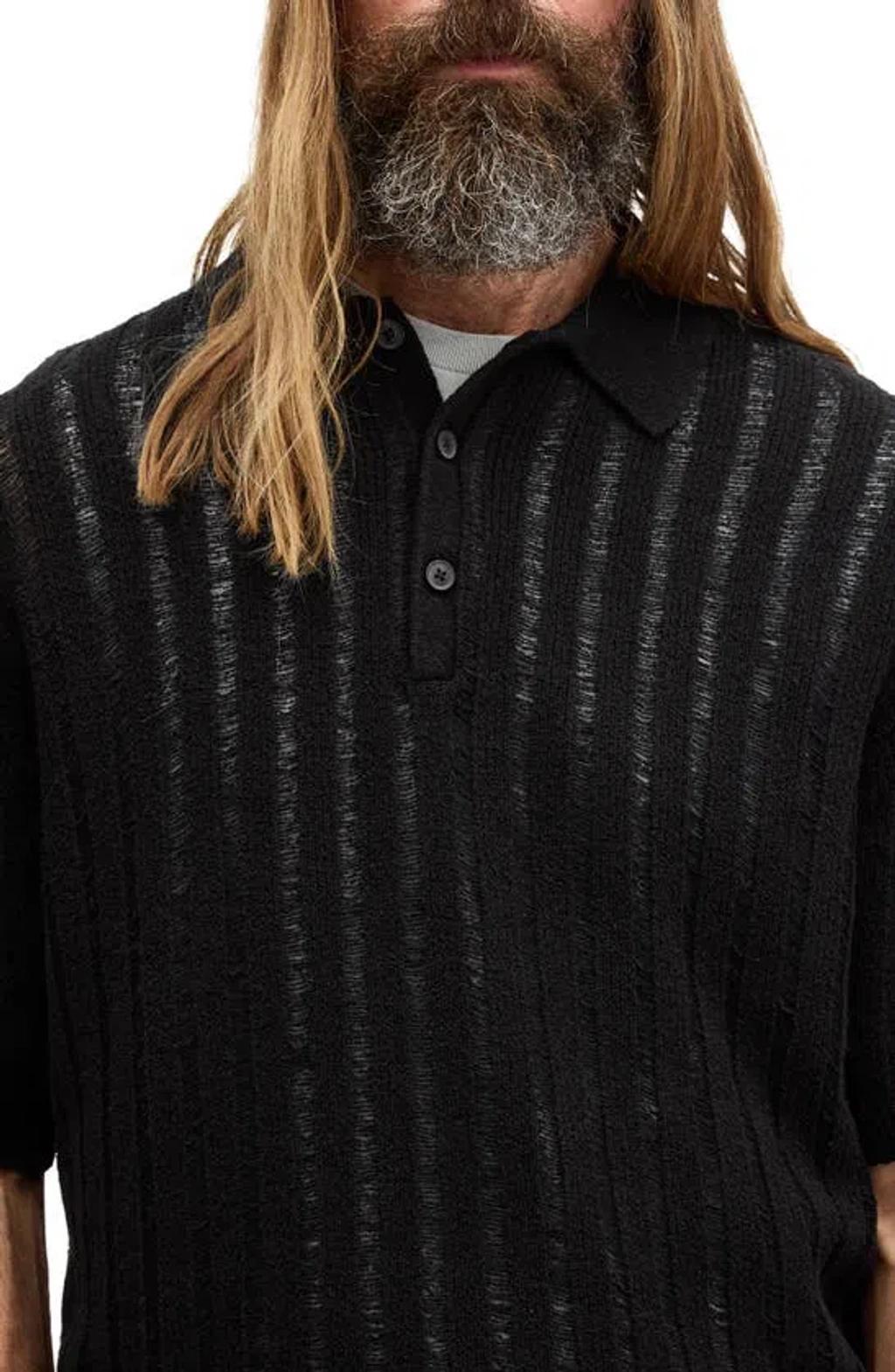 Miller Rib Polo Sweater In Black Product Image