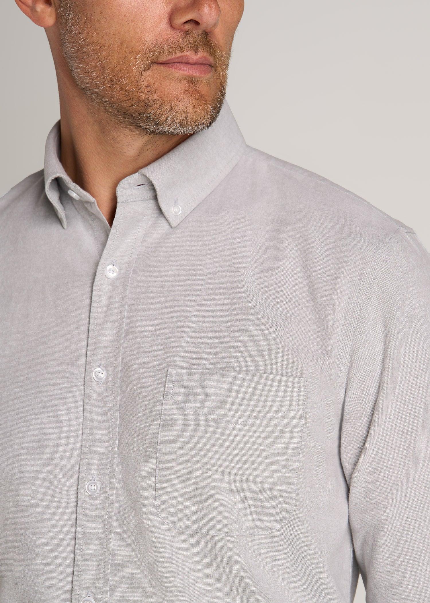 Washed Oxford Shirt for Tall Men in Silvermist Male Product Image