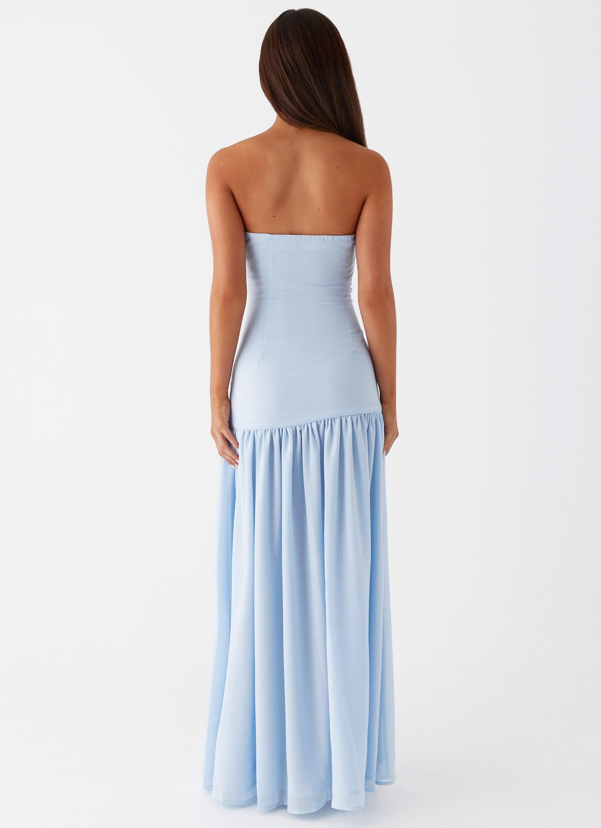 Eden Strapless Maxi Dress - Blue Product Image