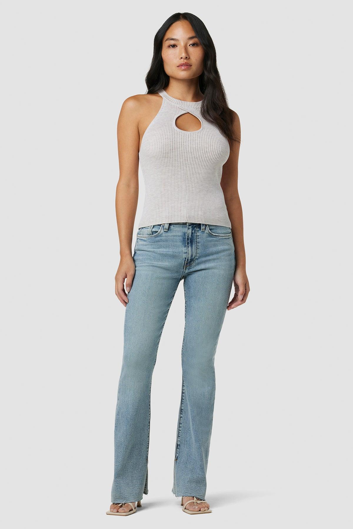 Barbara High-Rise Bootcut Petite Jean w/ Split Hem Product Image