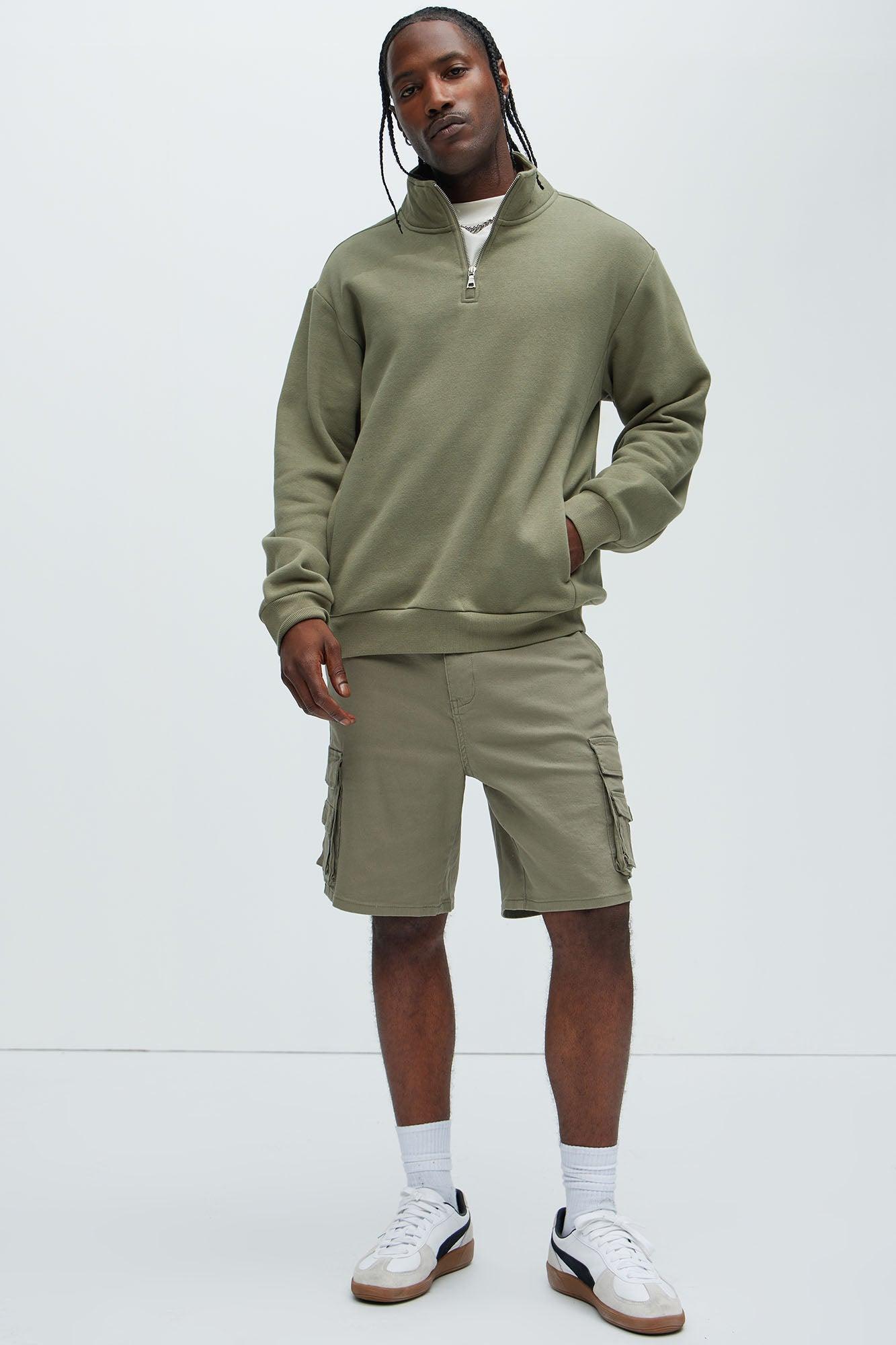 Tyson Quarter Zip Sweatshirt - Olive Product Image