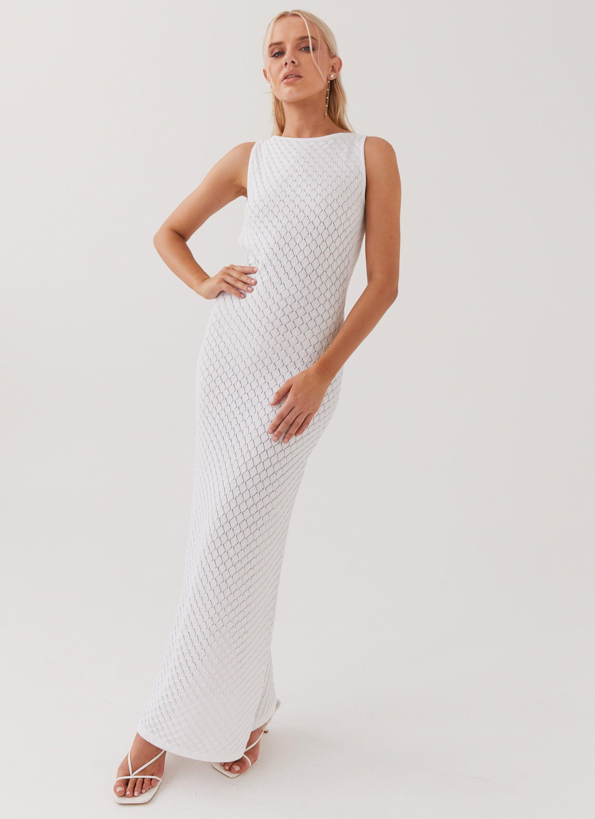 Etoile Knit Maxi Dress - White Product Image