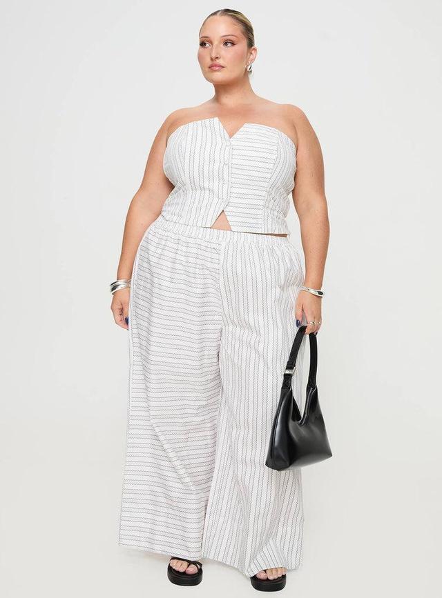 Freddle Strapless Top White Stripe Curve Product Image