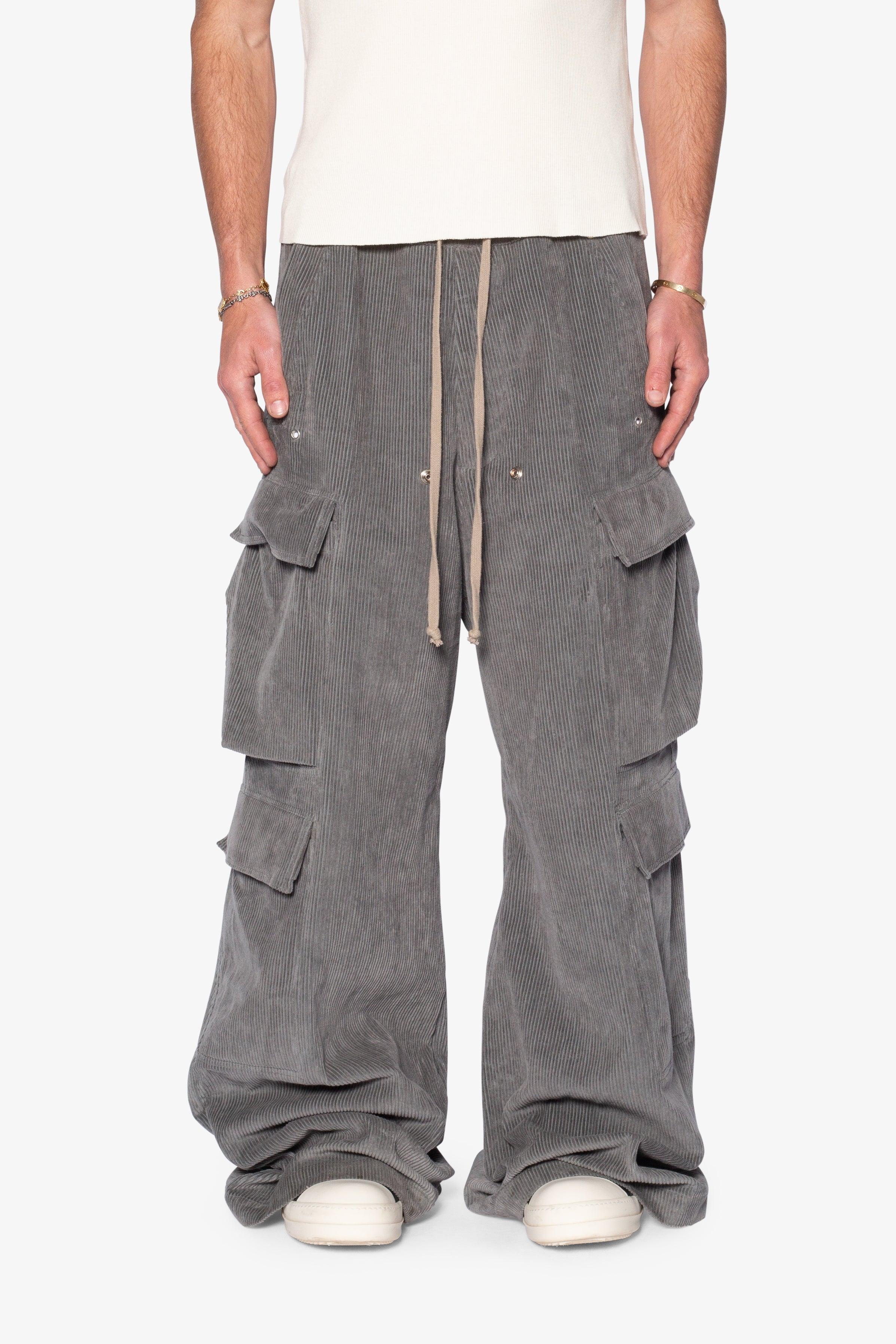 Corduroy Rave Double Cargo Pants - Grey Product Image