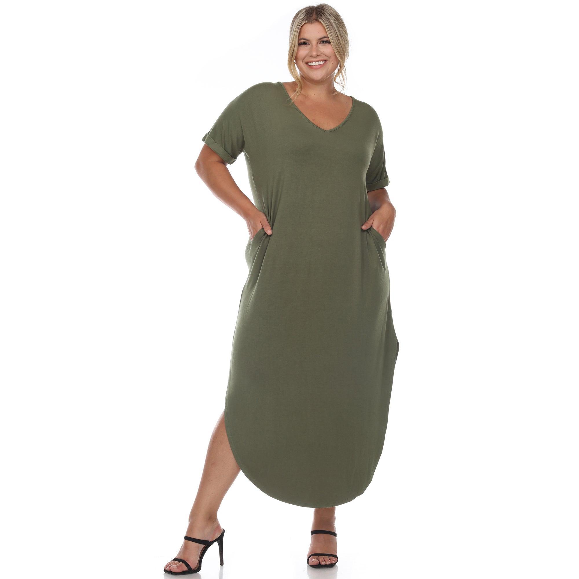 Short Sleeve V-neck Maxi Dress - Plus Product Image