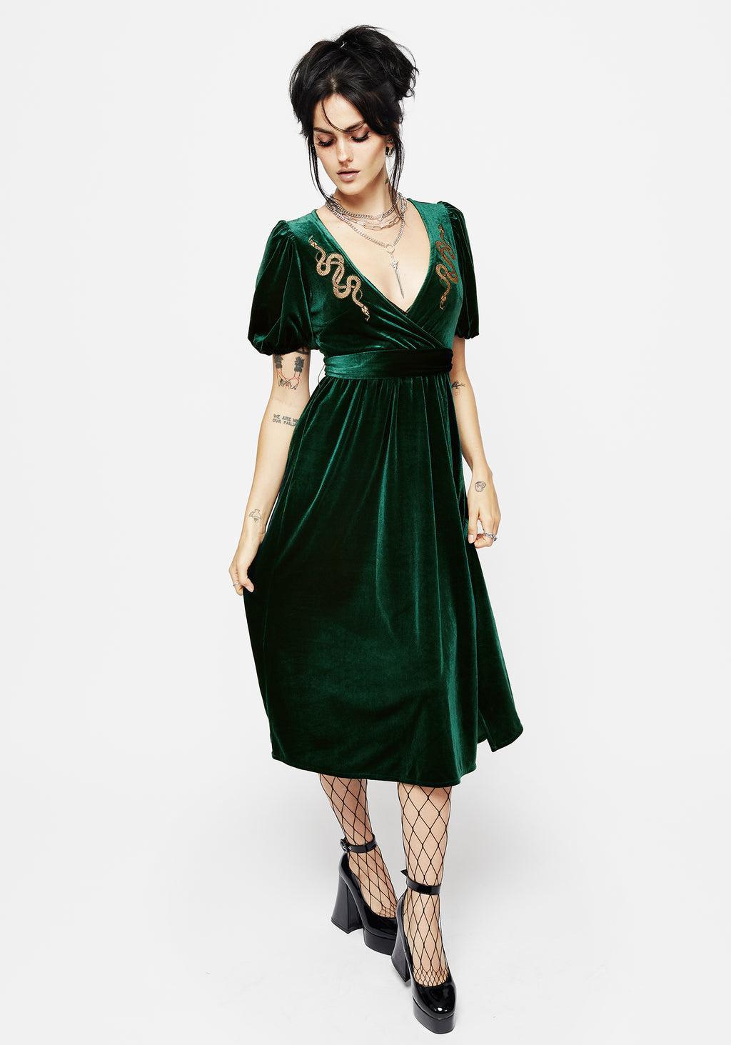 Zarina Velour Applique Midi Wrap Dress Product Image