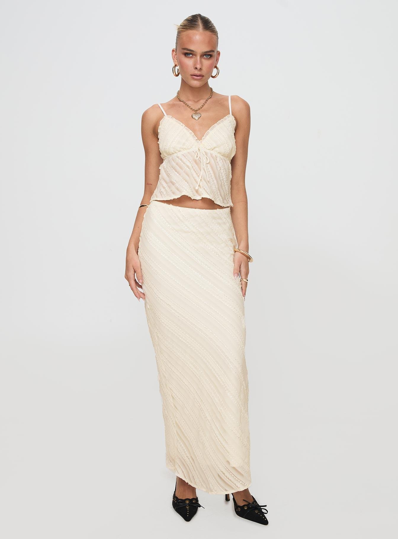 Jacintha Maxi Skirt Cream Product Image