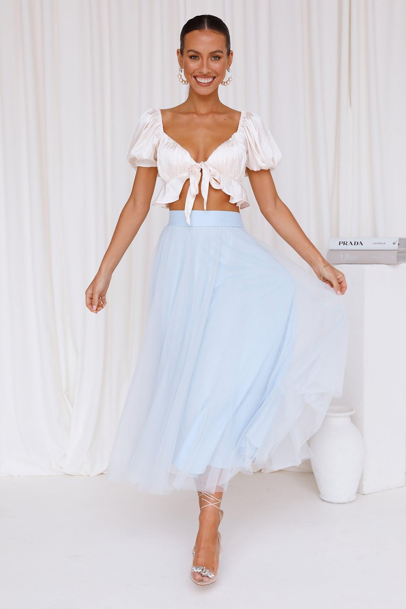 Keeping It Smart Midi Skirt Blue Product Image