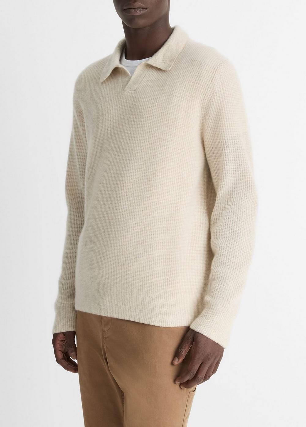 Plush Cashmere Thermal Johnny-Collar Sweater Product Image