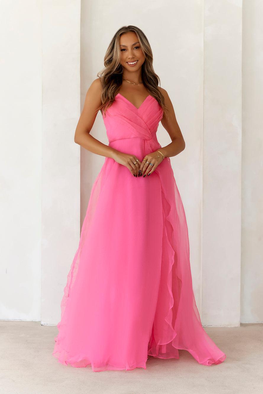 Queen Of The Ball Strapless Maxi Dress Pink product image