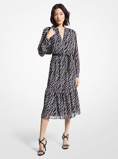 Womens Status-Print Georgette Caftan Midi-Dress Product Image