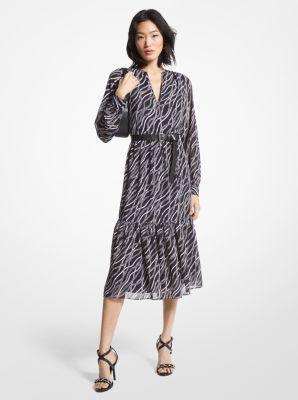 Status Print Georgette Midi Dress Product Image