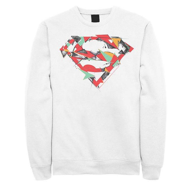 Mens DC Comics Superman Polygon Chest Logo Fleece Sweatshirt Product Image