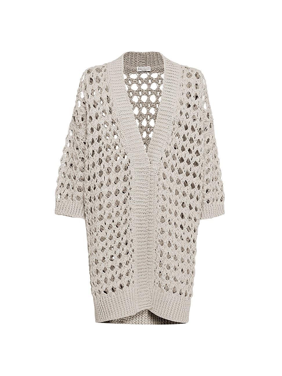 Womens Jute And Cotton Mesh Cardigan product image