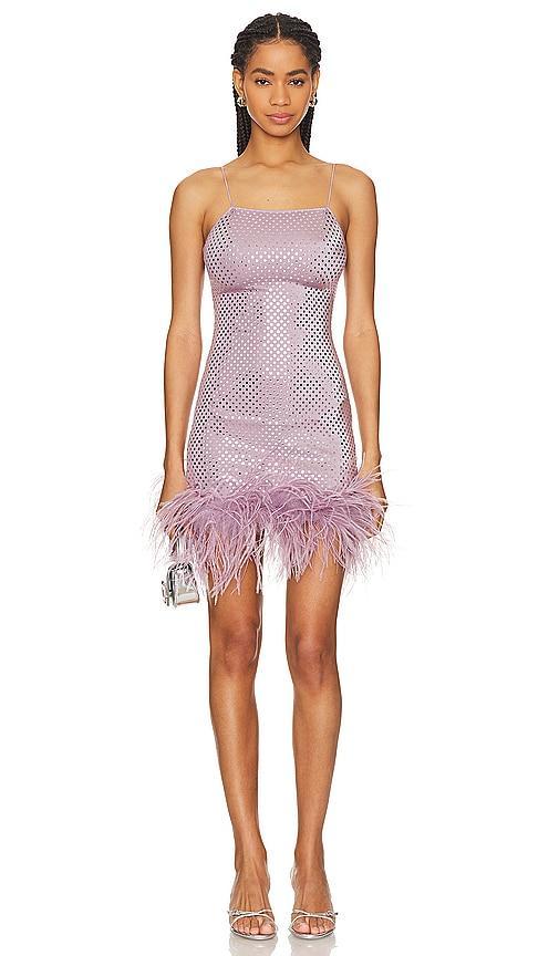 Oseree Disco Plumage Mini Dress in Purple Product Image