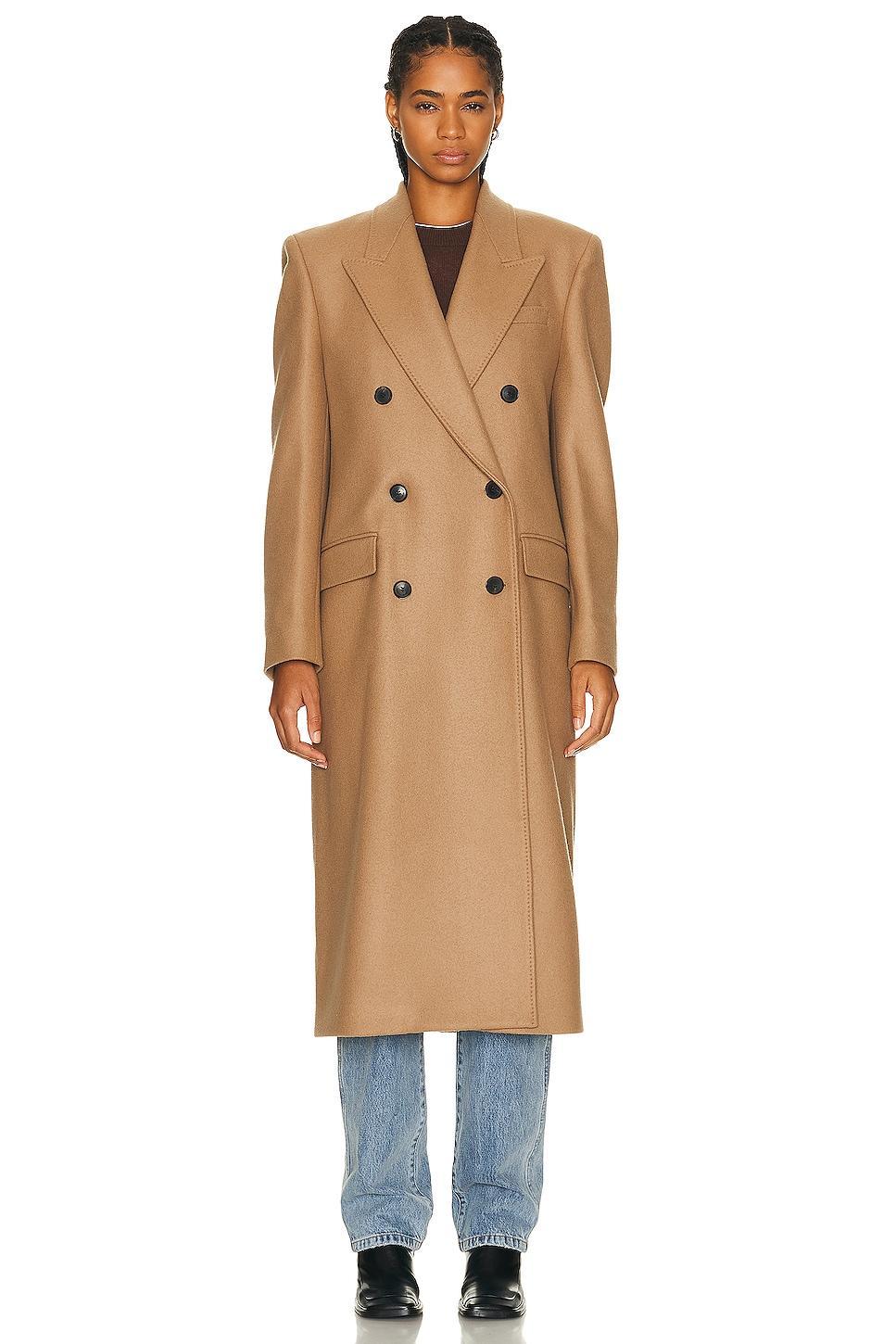 NILI LOTAN Edmont Double Breasted Long Coat Brown. (also in ). Product Image