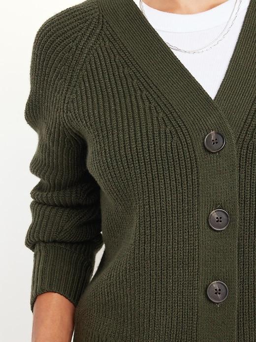 Shaker-Stitch Cardigan Sweater Product Image