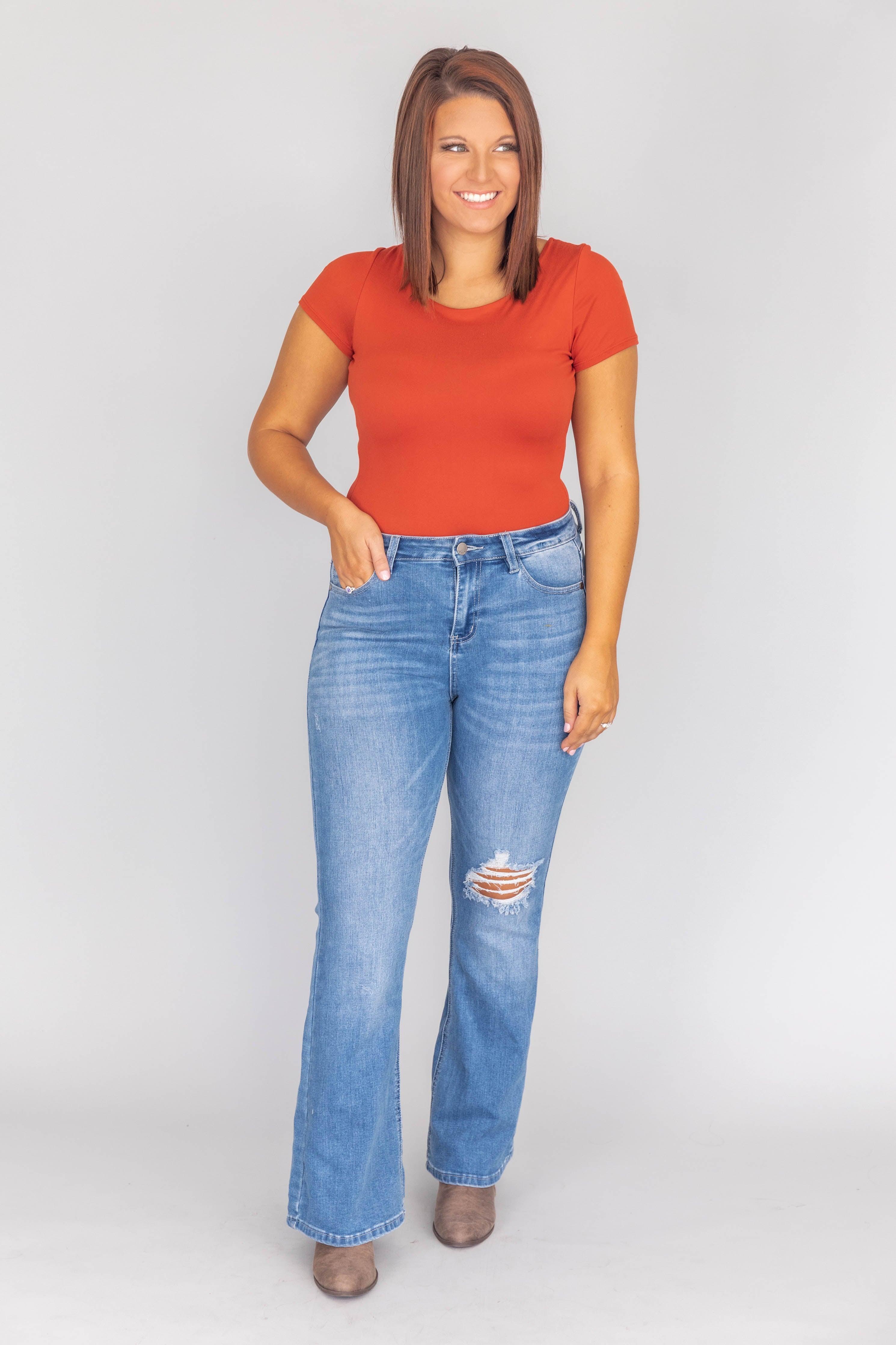 Reagan Medium Wash Flare Jeans FINAL SALE Product Image