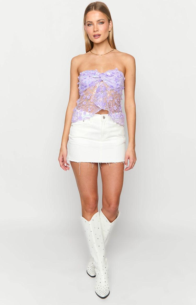 Isabella Purple Sequin Strapless Top Product Image