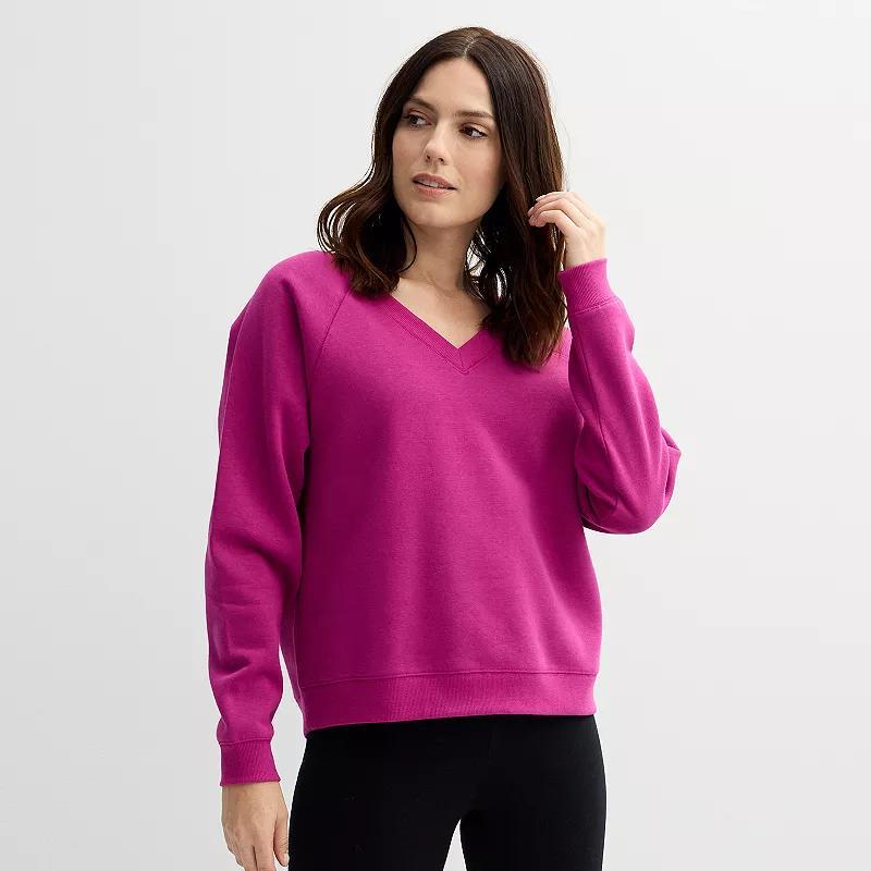 Womens Sonoma Goods For Life V-Neck Sweatshirt Product Image