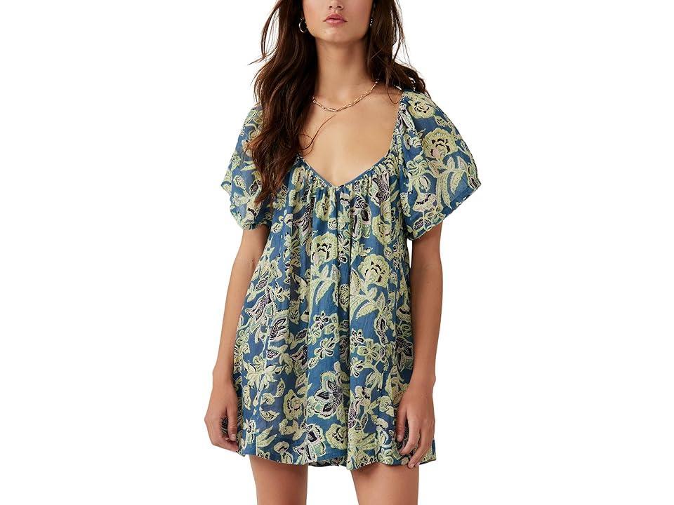 Free People Kauai Getaway Printed Tunic (Ocean Combo) Women's Clothing Product Image