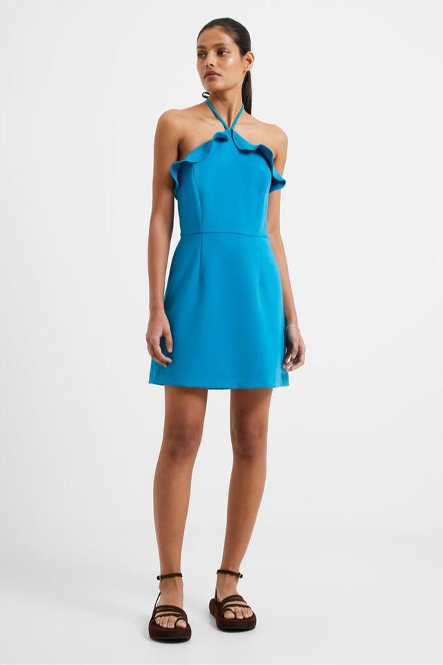 Whisper Ruth Ruffle Halter Neck Dress- Mosaic Blue Product Image