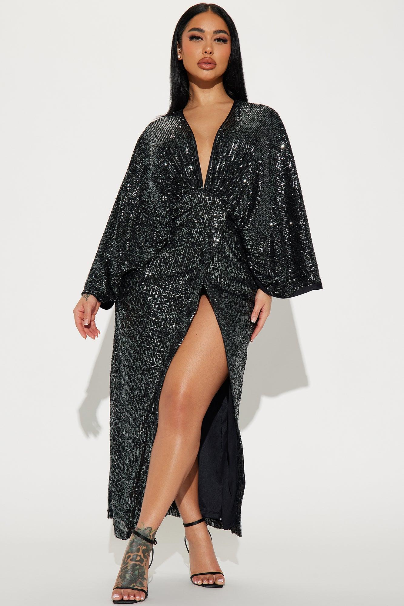 Susana Sequin Maxi Dress - Gunmetal Product Image