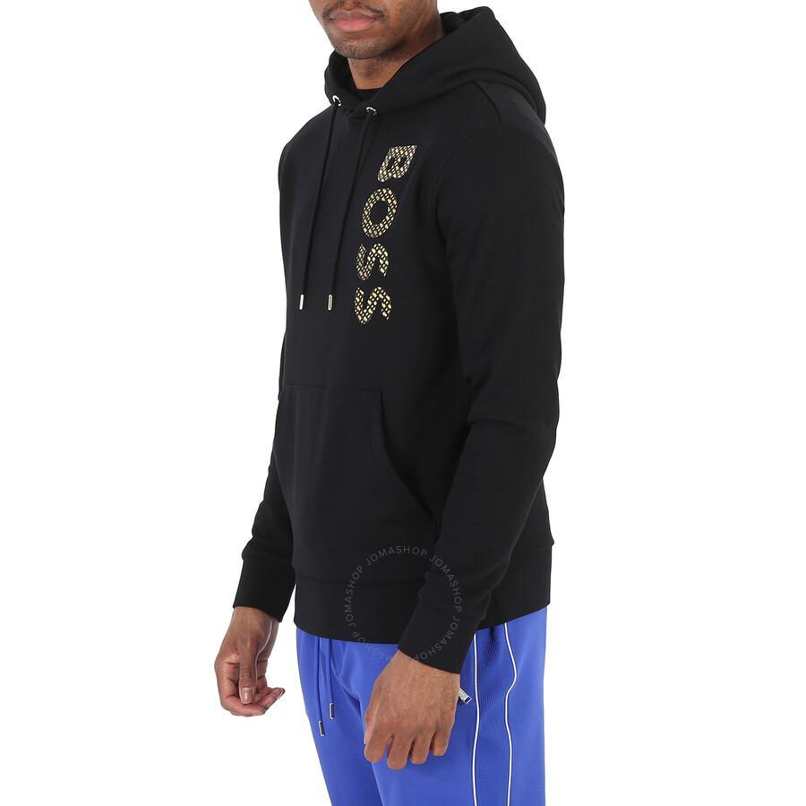 Black French-terry Cotton Monogram Logo Hoodie Product Image