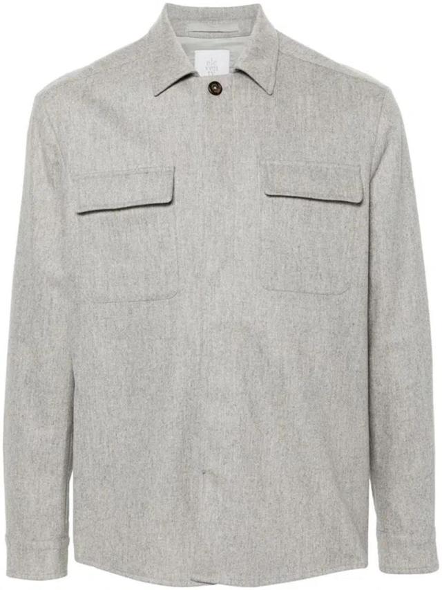 ELEVENTY Wool Felt Overshirt In Gray Product Image