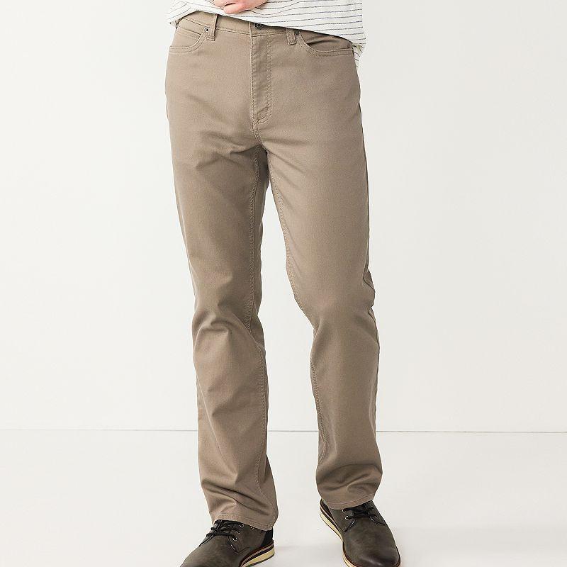 Mens Sonoma Goods For Life Straight-Fit 5-Pocket Everyday Pant Brown Product Image