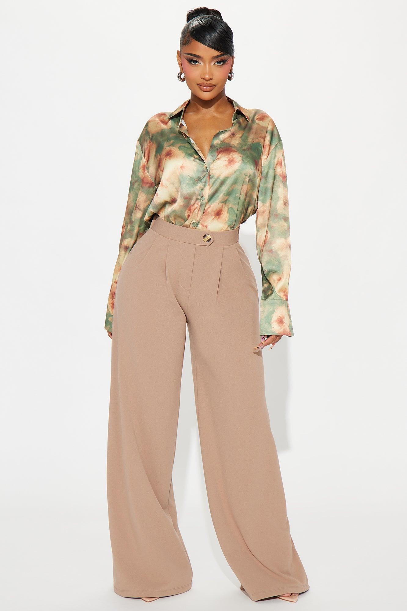 What Matters Most Wide Leg Trouser - Taupe Product Image