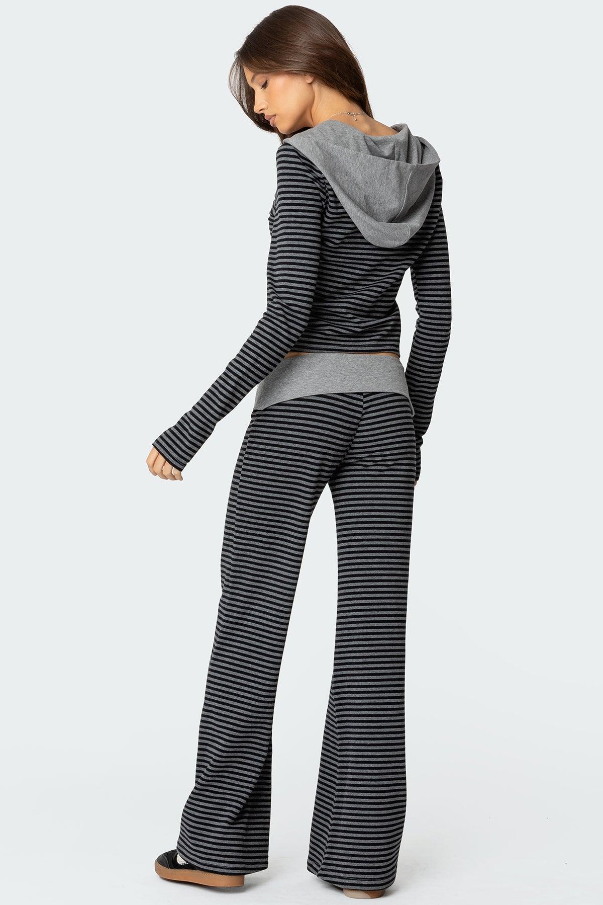 Meggy Striped Fold Over Pants Product Image