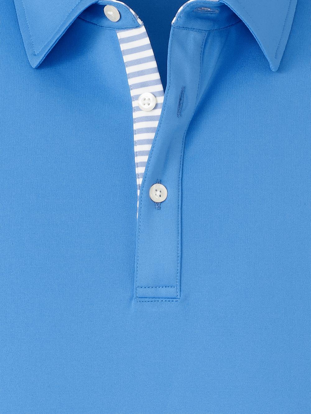 Performance Blend Three Button Polo - Blue Product Image