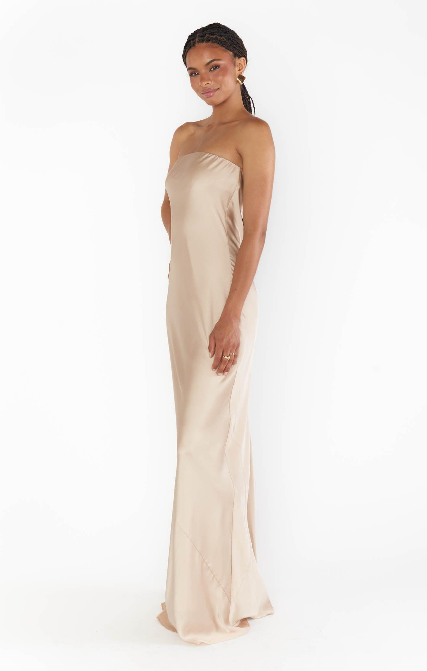 Taylor Tube Maxi Dress ~ Champagne Luxe Satin Product Image