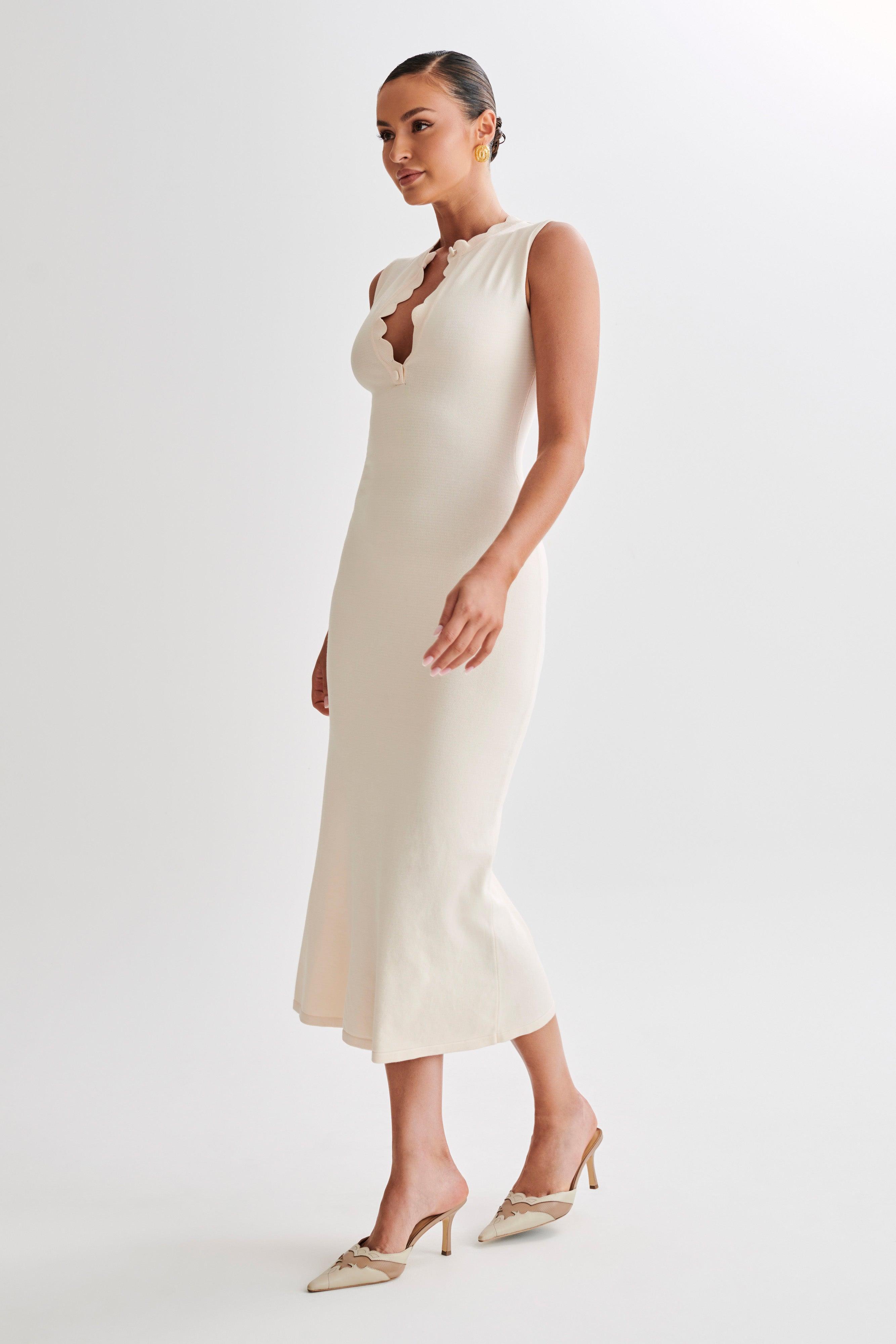 Korva Knit Midi Dress - Ivory Product Image