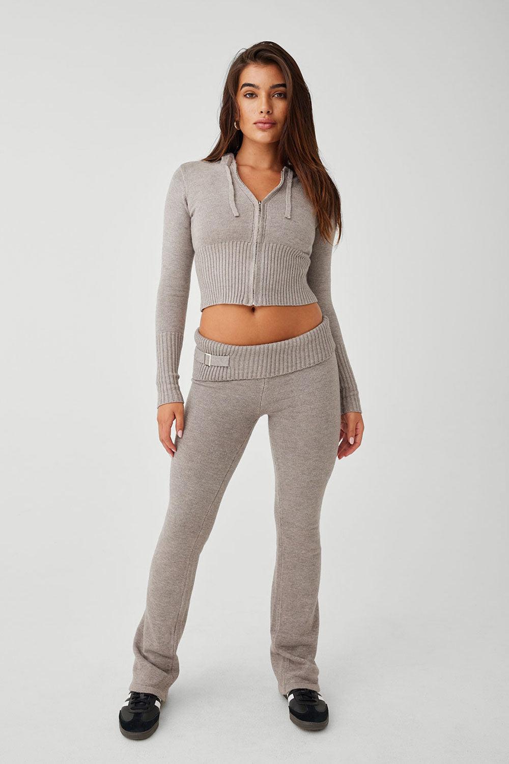 Fleur Cloud Knit Low Rise Pant - Heather Grey Product Image