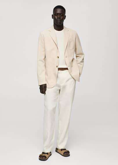 Mango Mens Linen Cotton-Blend Blazer Product Image