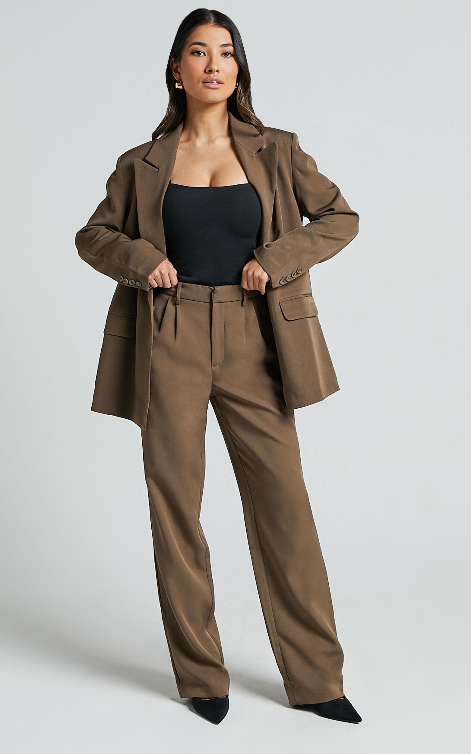 Lorcan Pants - High Waisted Tailored Pants in Olive Product Image