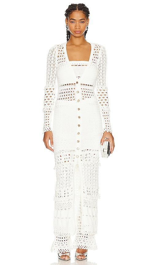 retrofete Alaia Cardgian in White. Size L, M, S, XS, XXS. Product Image