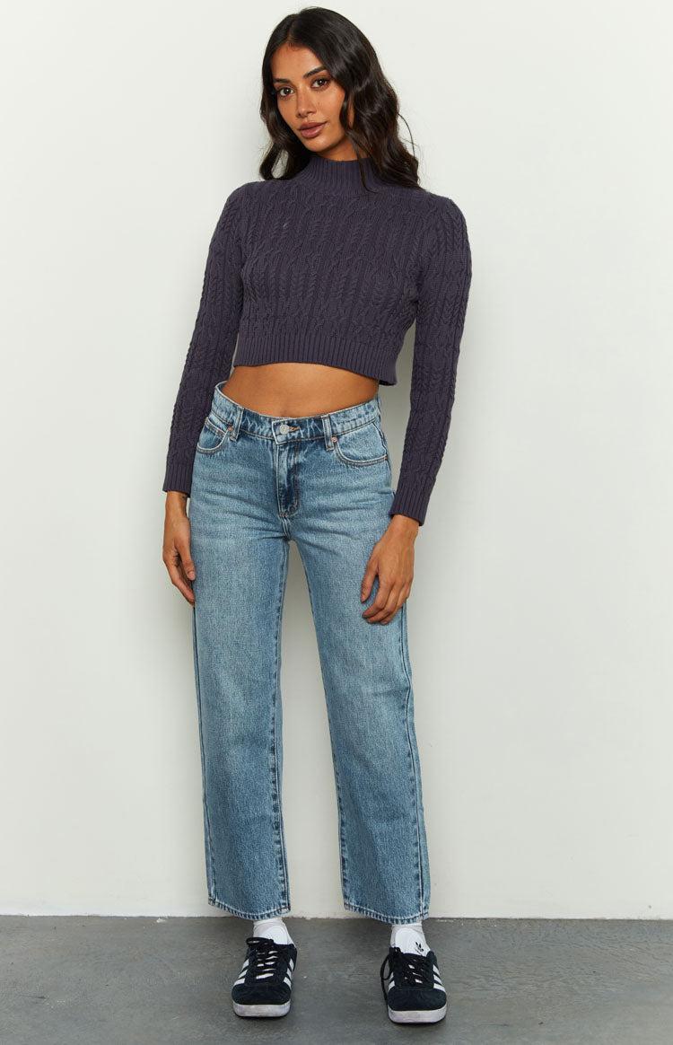 Abrand Scout 95 Mid Straight Crop Blue Jeans Product Image