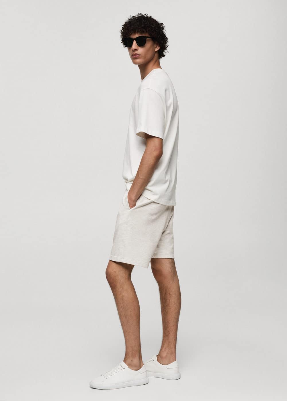 MANGO MAN - Jogger cotton Bermuda shorts light heather greyMen Product Image