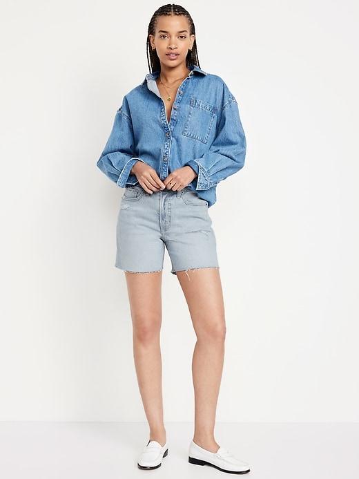 High-Waisted OG Jean Cut-Off Shorts -- 5-inch inseam Product Image